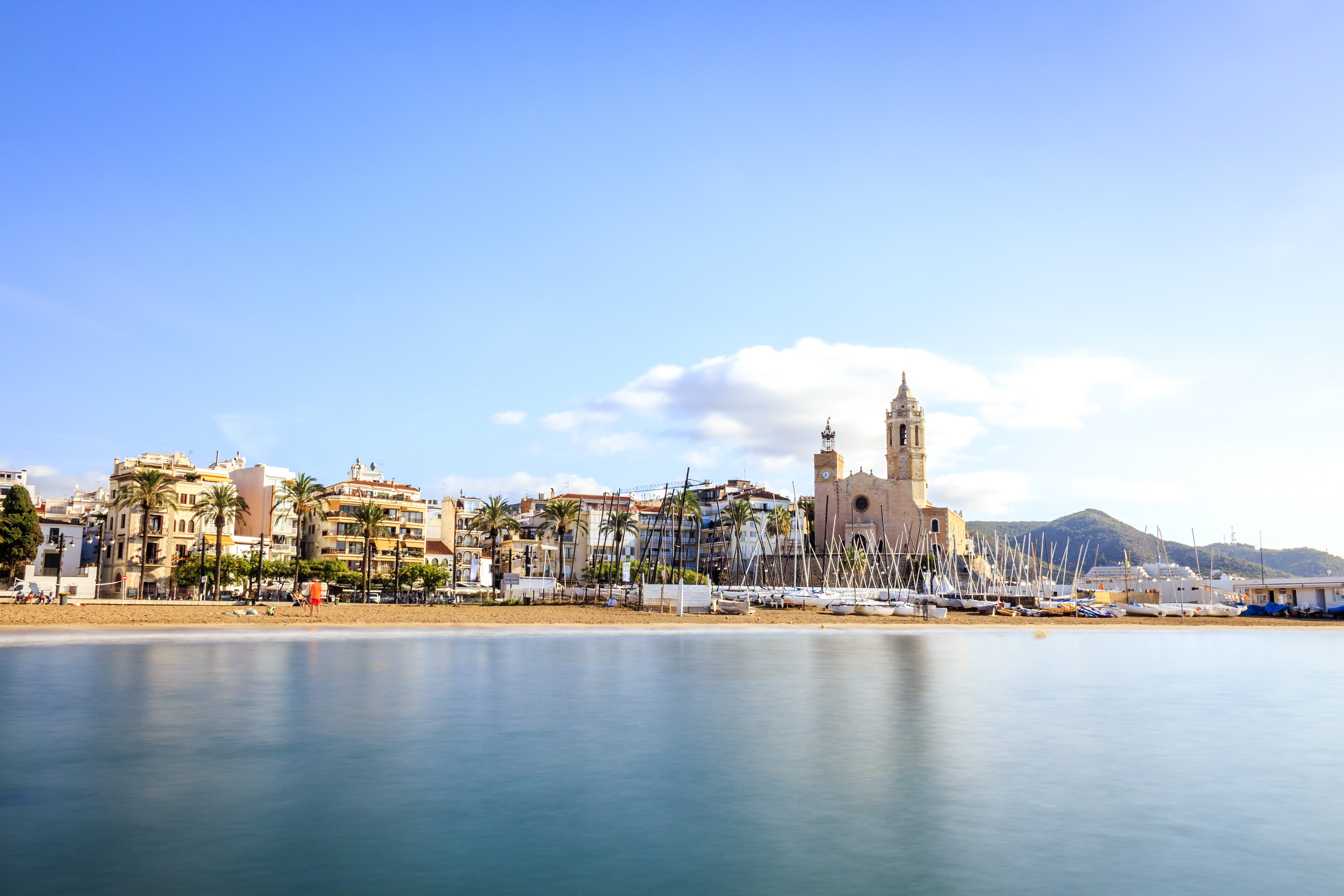 City center of beautiful Sitges, Catalonia, Spain